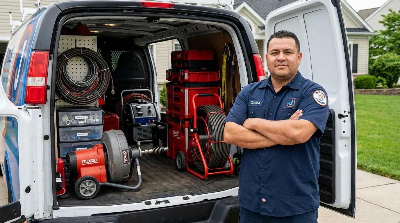 Professional drain cleaning equipment and Johns Plumbing LLC plumber in Wynne